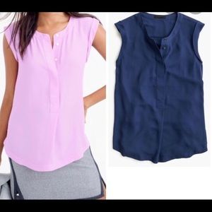 Pink J Crew draped blouse